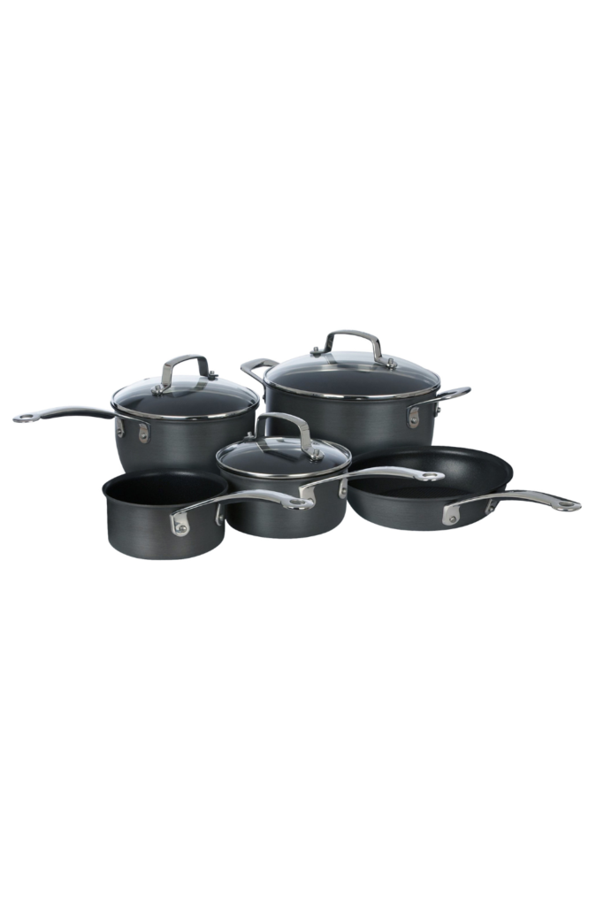Non-stick cookware set PFOA-free with ergonomic handles and even heat distribution. Kitchen Must-Have