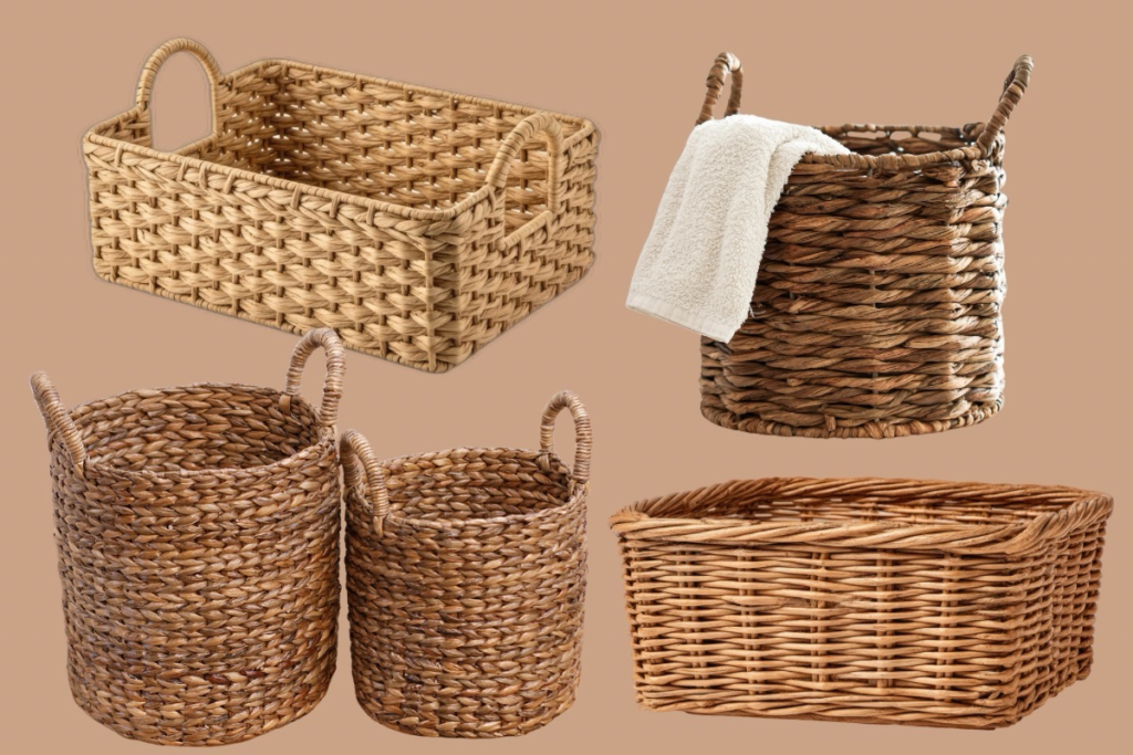 woven seagrass storage basket set home organization decor - shop on Amazon. Spring home decor ideas