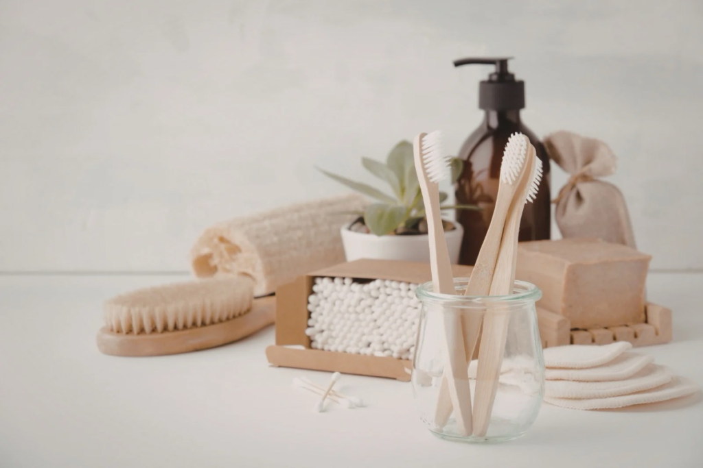 bamboo bathroom accessories set spring home refresh. Shop on Amazon. Spring home decor ideas