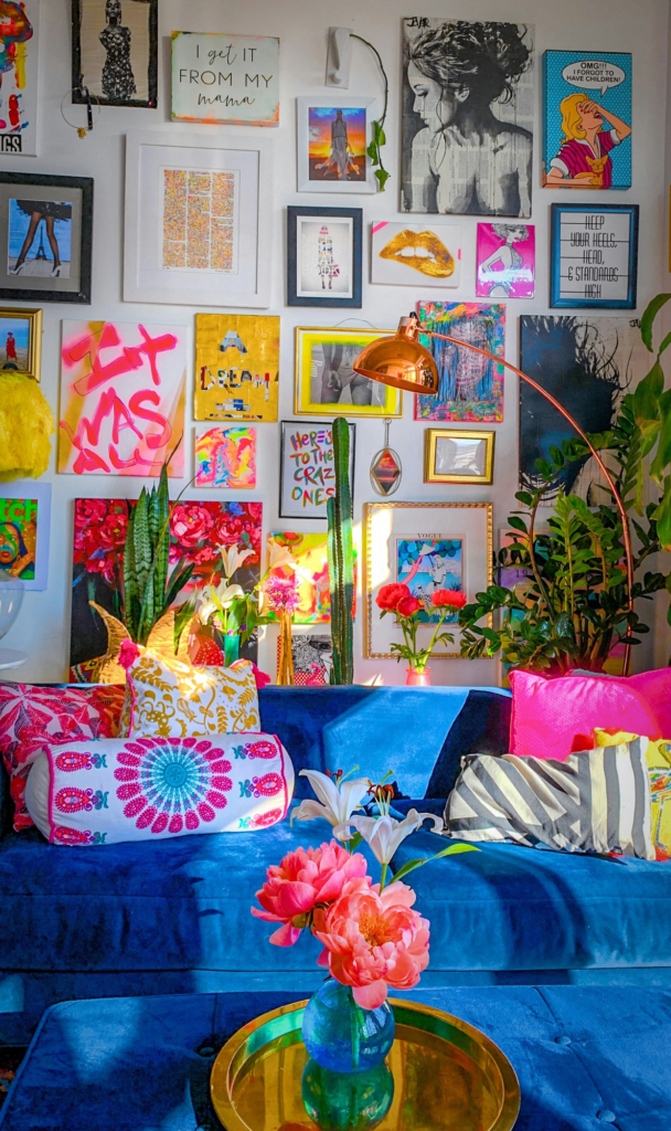 Maximalist gallery wall - maximalist eclectic home decor ideas 